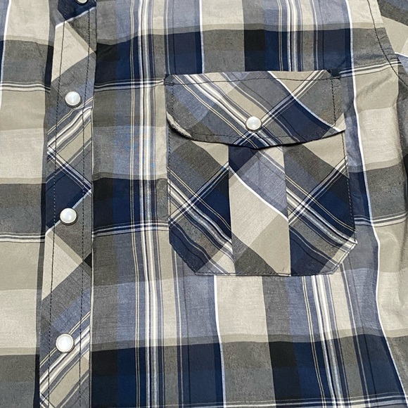 Coevals Club Short Sleeve Plaid Pear Snap Buttons Western Shirt - Picture 7 of 9